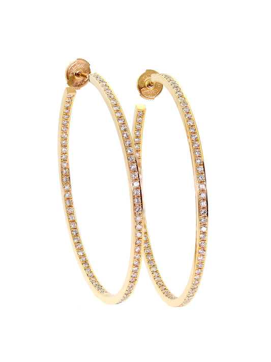 Cartier Diamond Gold Hoop Large Earrings