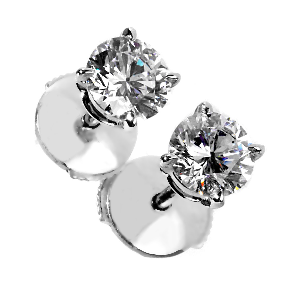 Cartier Diamond Stud Platinum Earrings