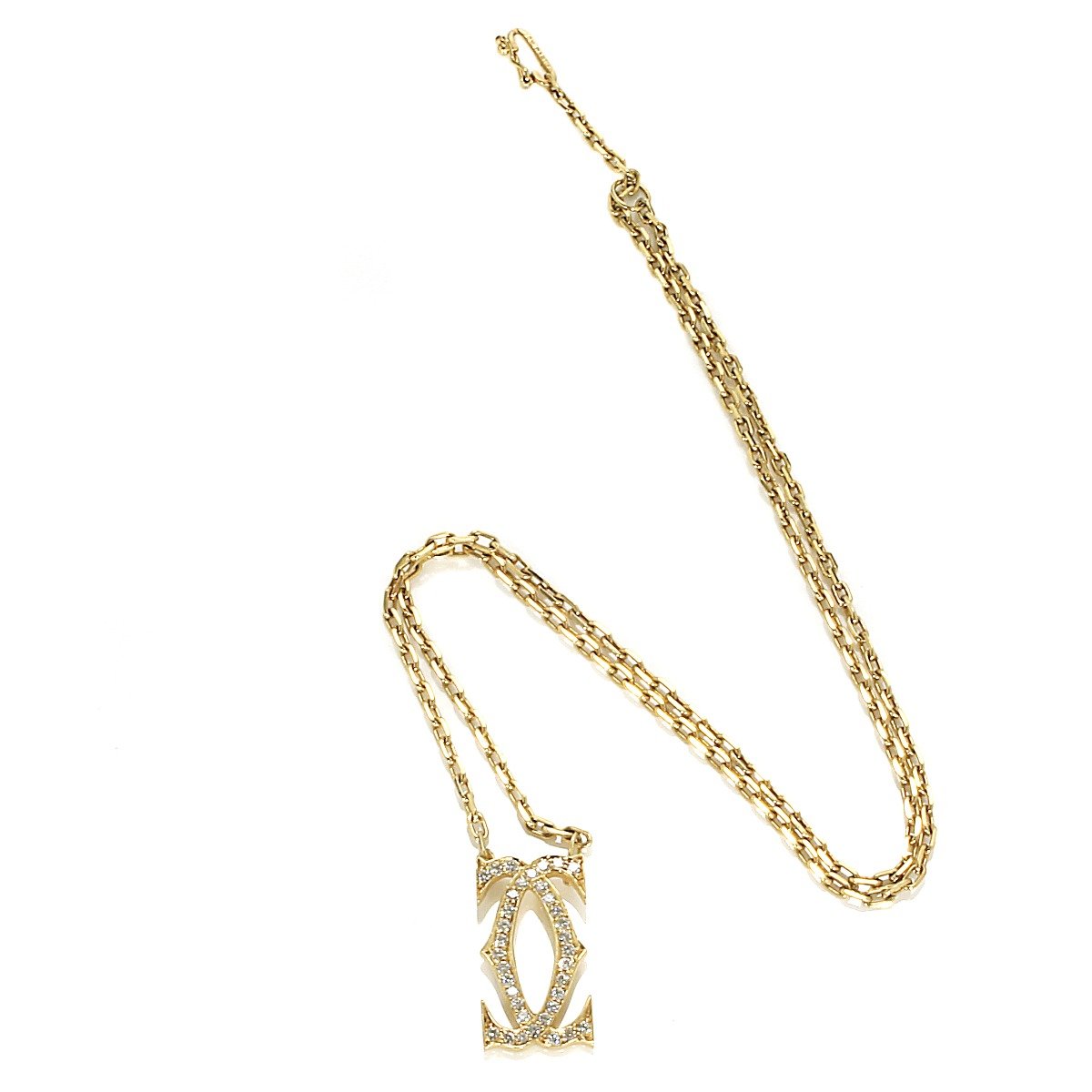 Cartier Double C Diamond Gold Necklace