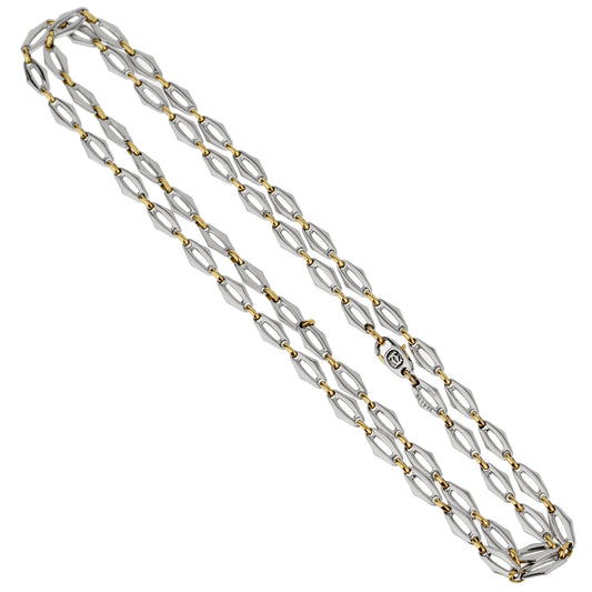 Cartier Double C Stainless Steel Yellow Gold Sautoir Necklace
