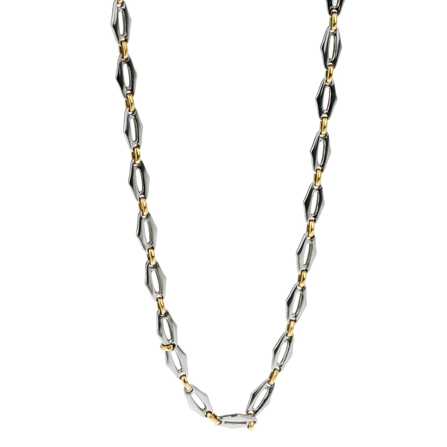 Cartier Double C Stainless Steel Yellow Gold Sautoir Necklace