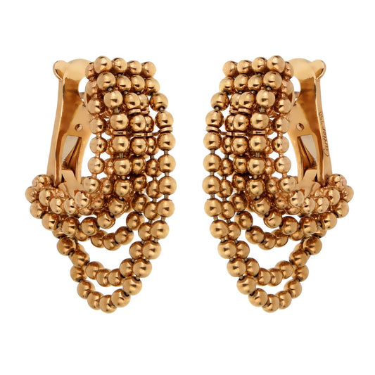 Cartier Draperie 18 Karat Yellow Gold Drop Earrings