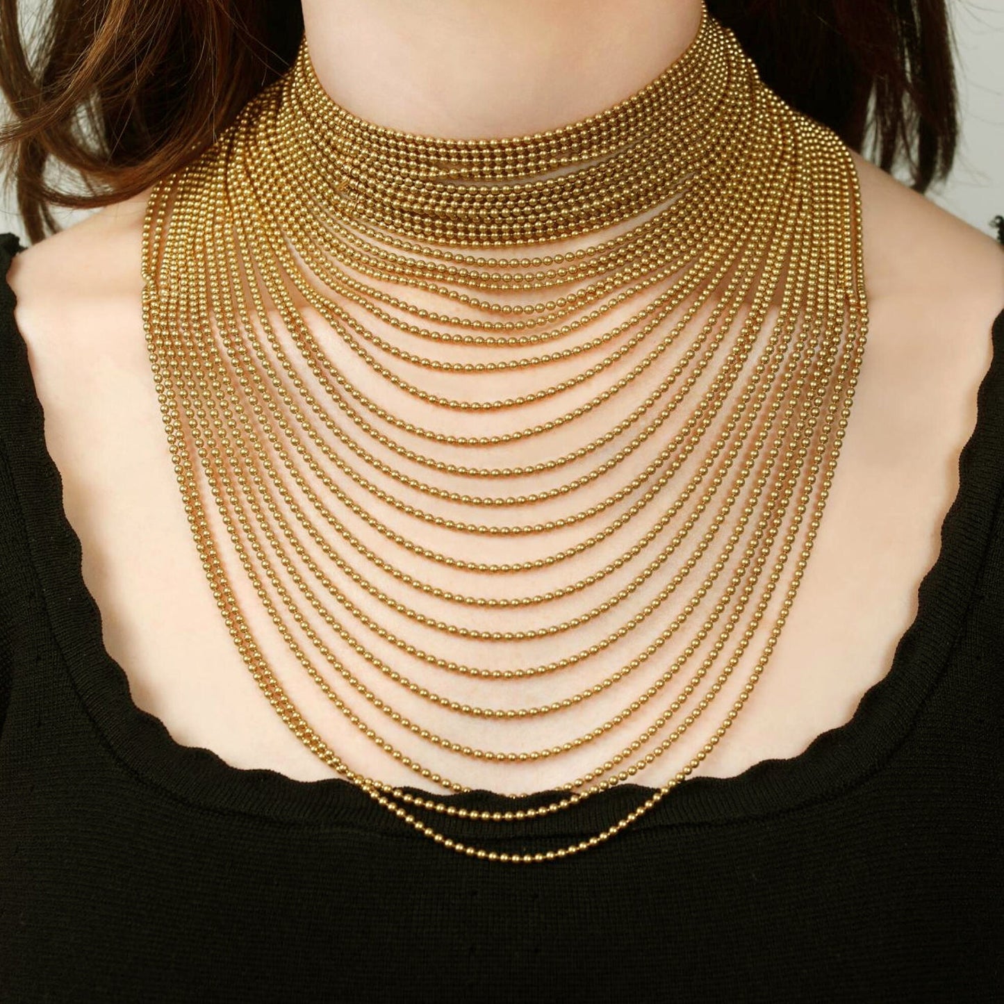 Cartier Draperie 18k Yellow Gold Beaded Vintage Necklace