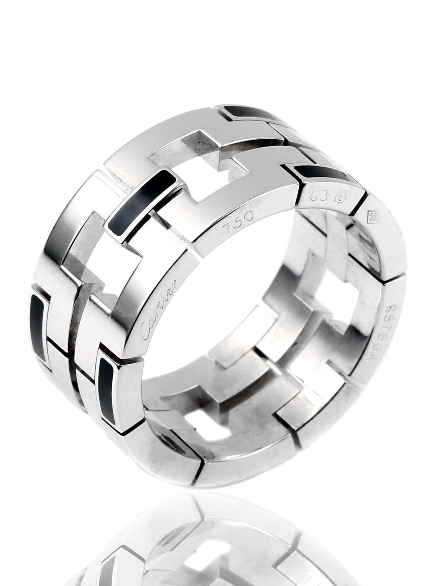 Cartier Enamel Ring in 18k White Gold