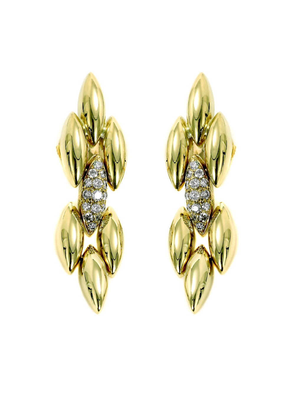 Cartier Gentiane Diamond Gold Earrings