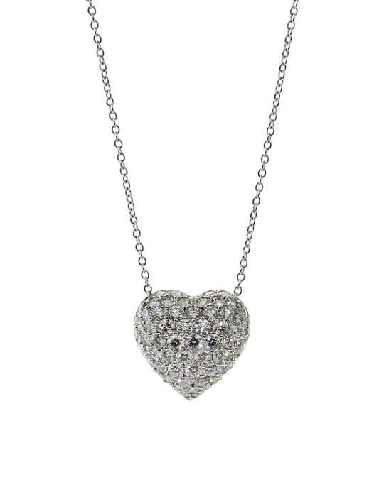 Cartier High Jewelry Heart Diamond Necklace in Platinum