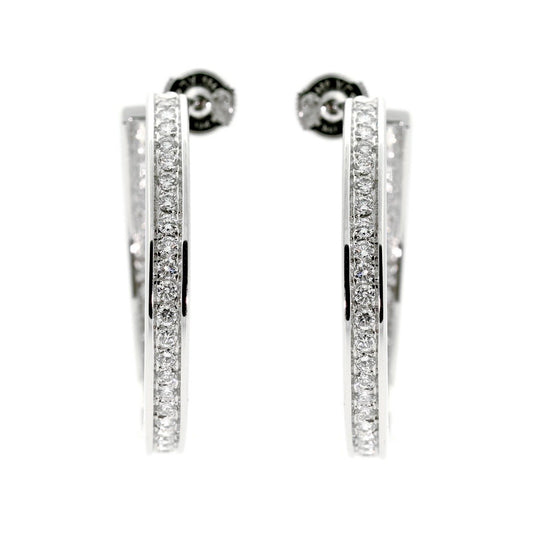 Cartier Hoop Diamond White Gold Earrings