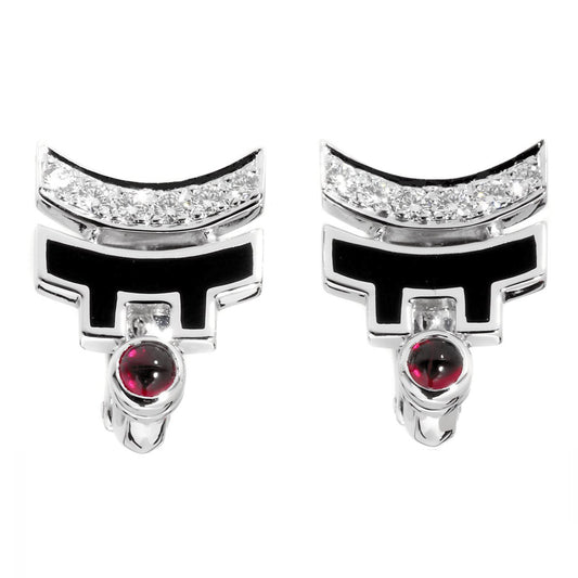Cartier Le Baiser Du Dragon Diamond White Gold Earrings