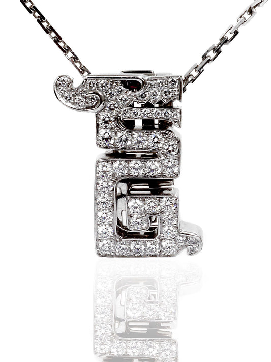 Cartier Le Baiser Du Dragon Necklace in 18k White Gold