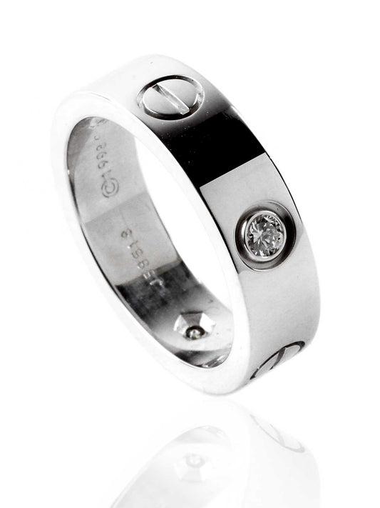 Cartier Love 3 Diamond White Gold Ring