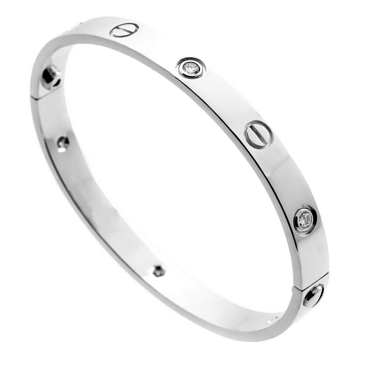 Cartier Love 6 Diamond White Gold Bangle Bracelet
