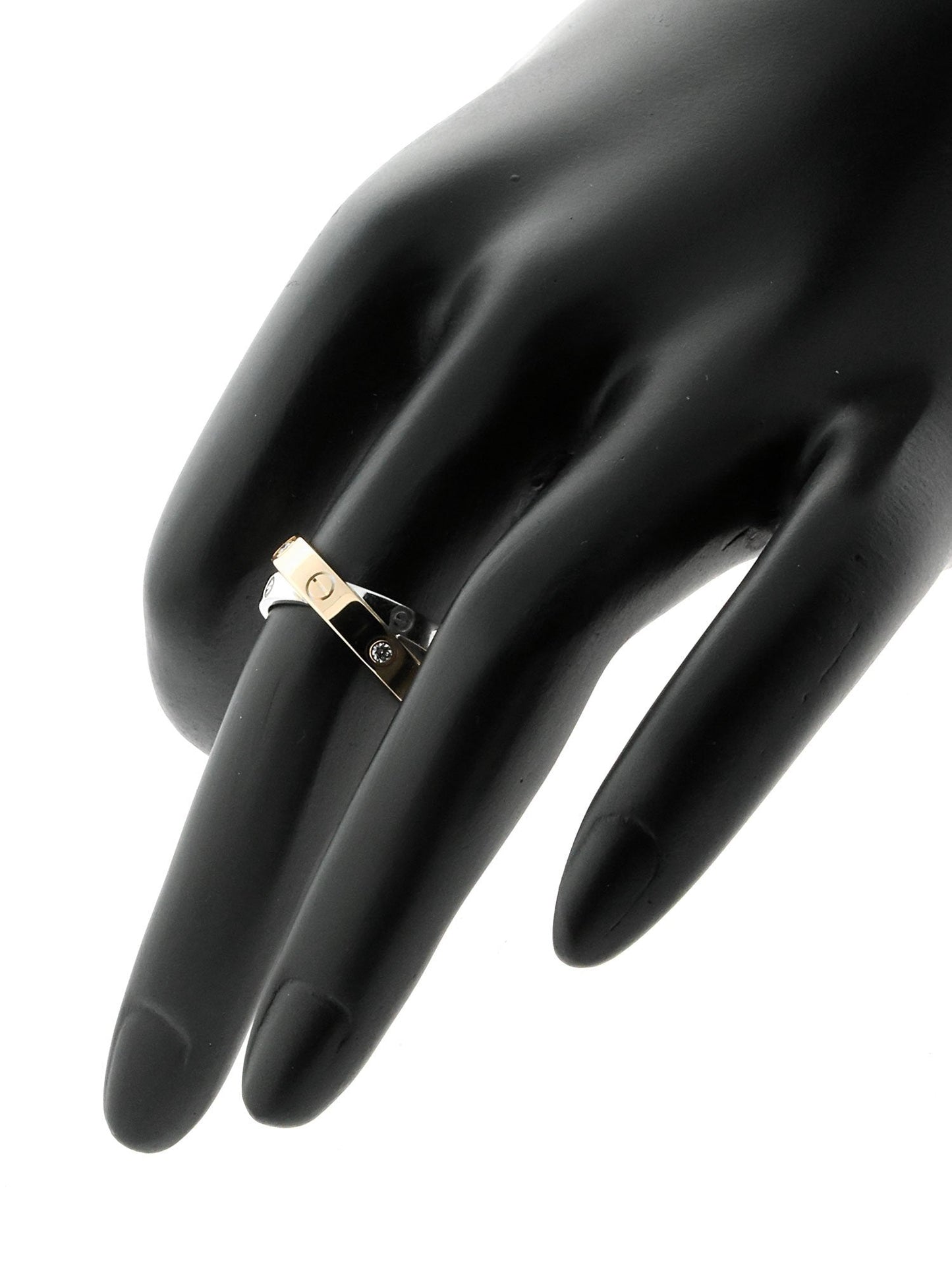 Cartier Love Diamond Ring in 18k White & Rose Gold