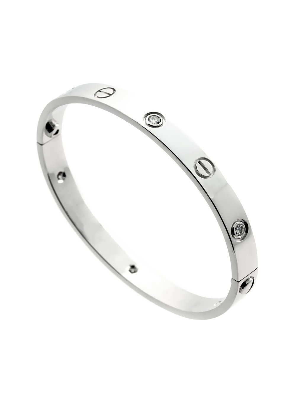 Cartier Love White Gold Diamond Bangle Bracelet