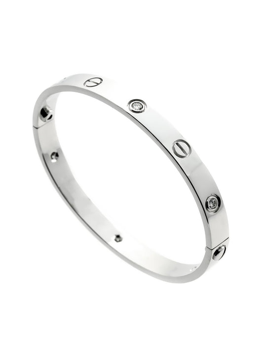 Cartier Love White Gold Diamond Bangle Bracelet