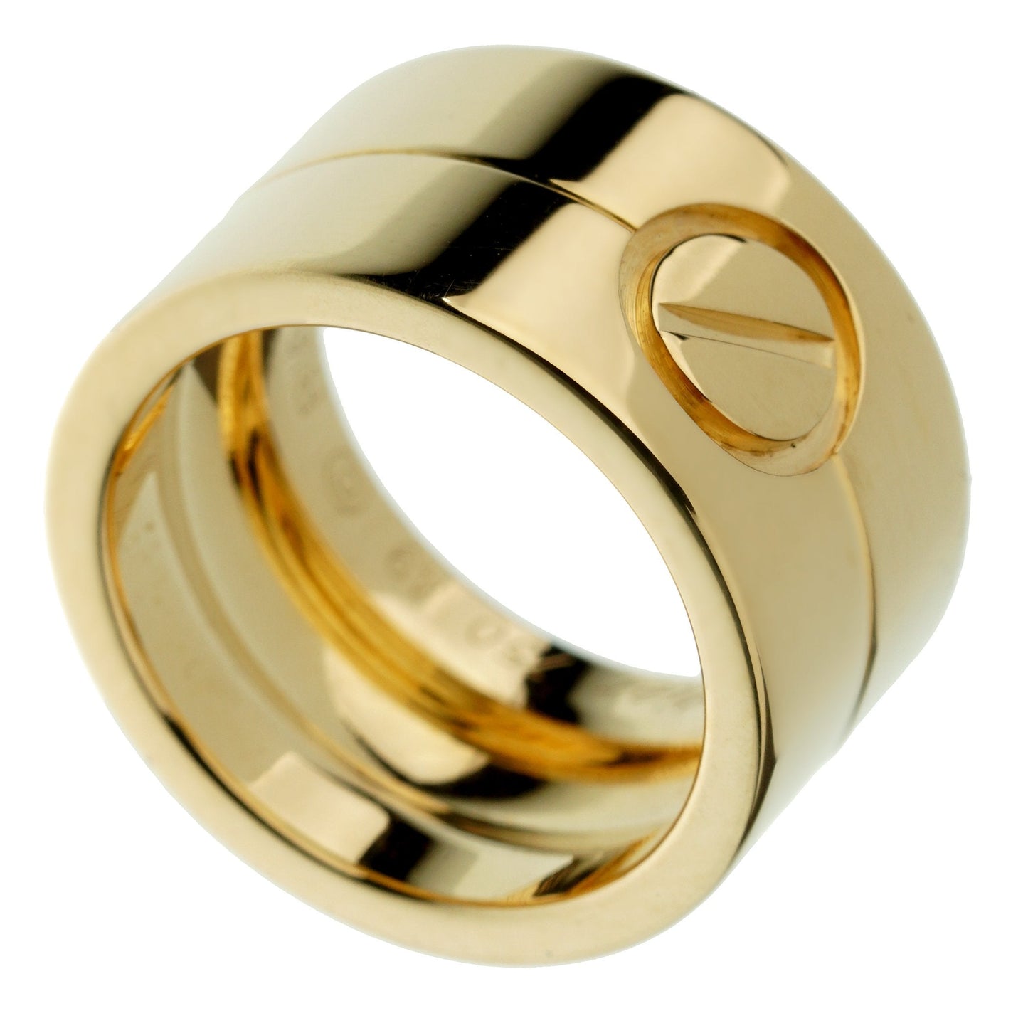 Cartier Love Wide Yellow Gold Band Ring Sz 5