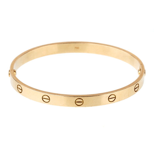 Cartier Love Yellow Gold Bangle Bracelet Sz 20
