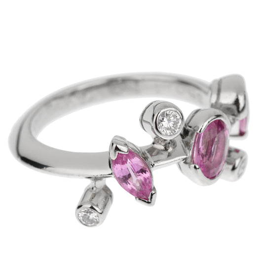 Cartier Meli Melo Pink Sapphire Diamond Platinum Ring