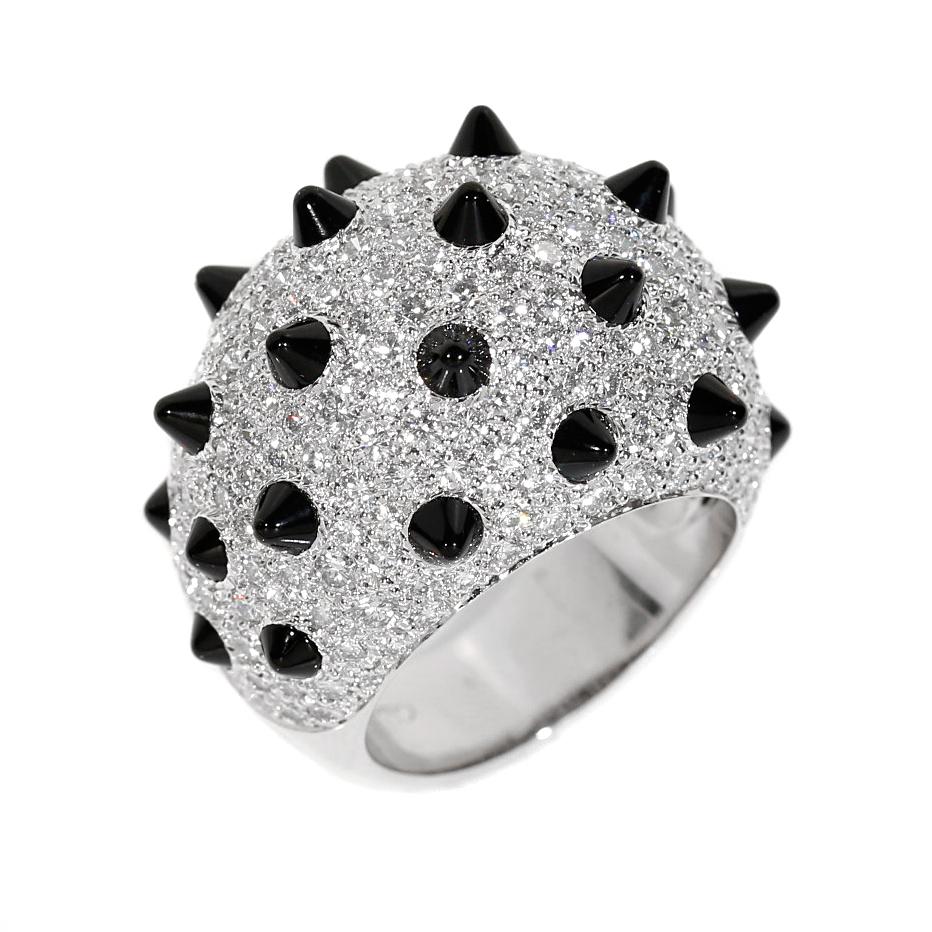 Cartier Onyx Diamond Panthere White Gold Ring