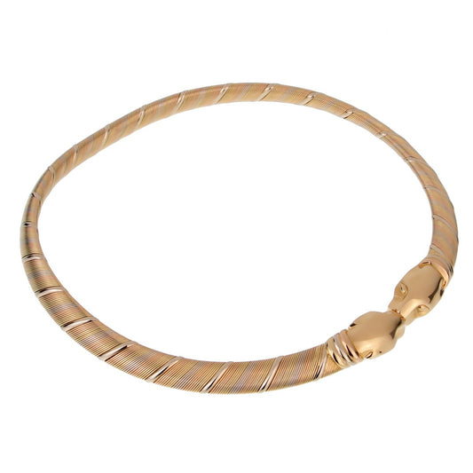 Cartier Vintage Panthere 18k Tri Color Gold Choker Necklace