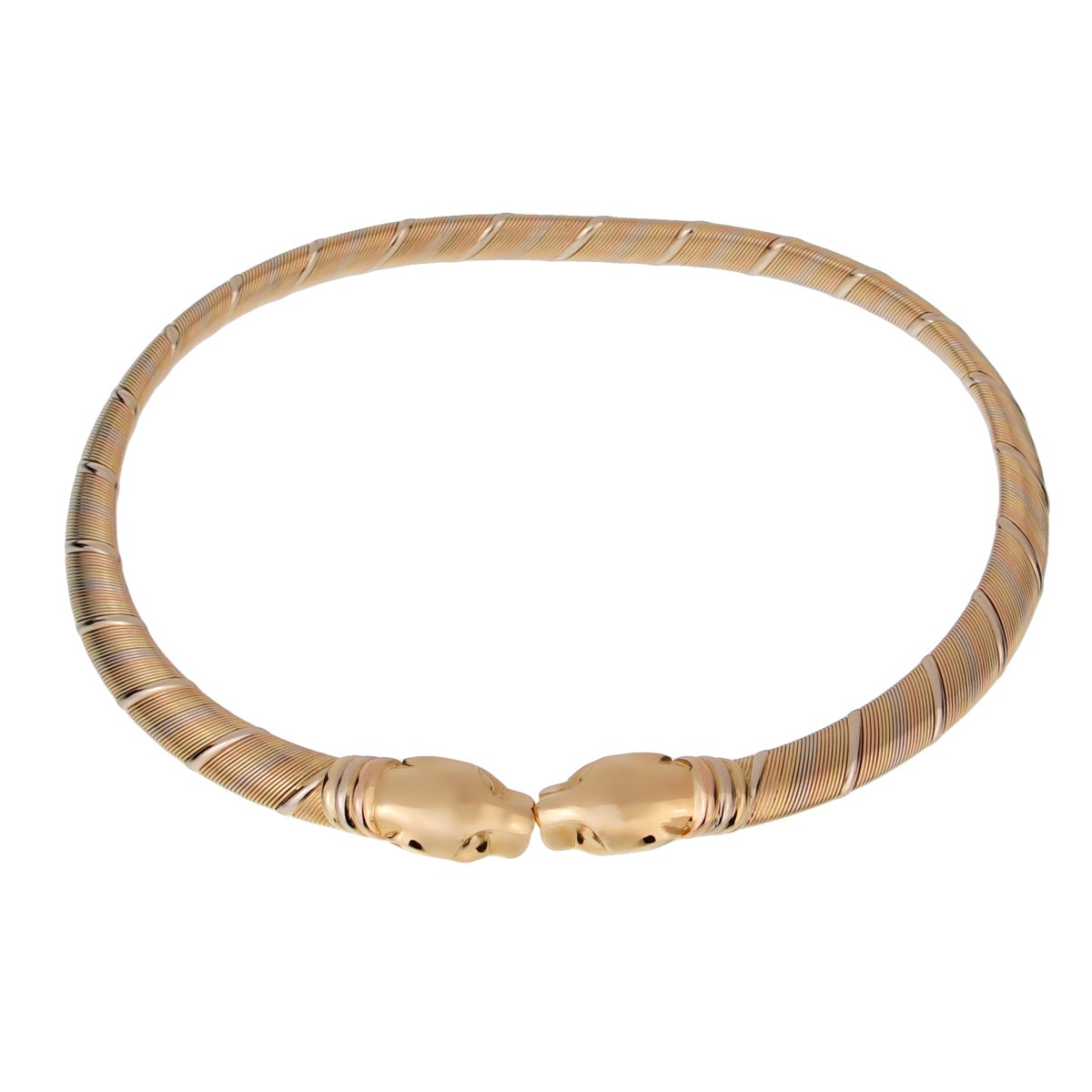 Cartier Vintage Panthere 18k Tri Color Gold Choker Necklace