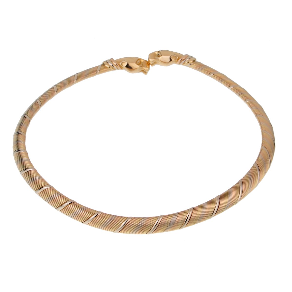 Cartier Vintage Panthere 18k Tri Color Gold Choker Necklace