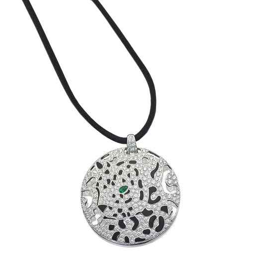 Cartier Panthere Diamond 18k White Gold Pendant Necklace