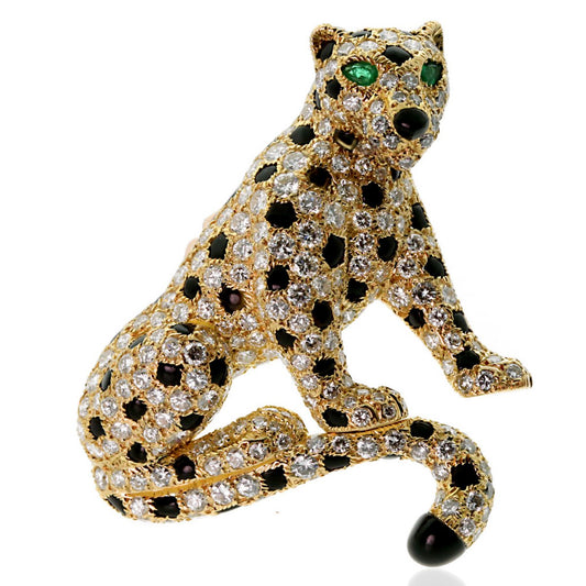 Cartier Panthere Diamond Yellow Gold Brooch