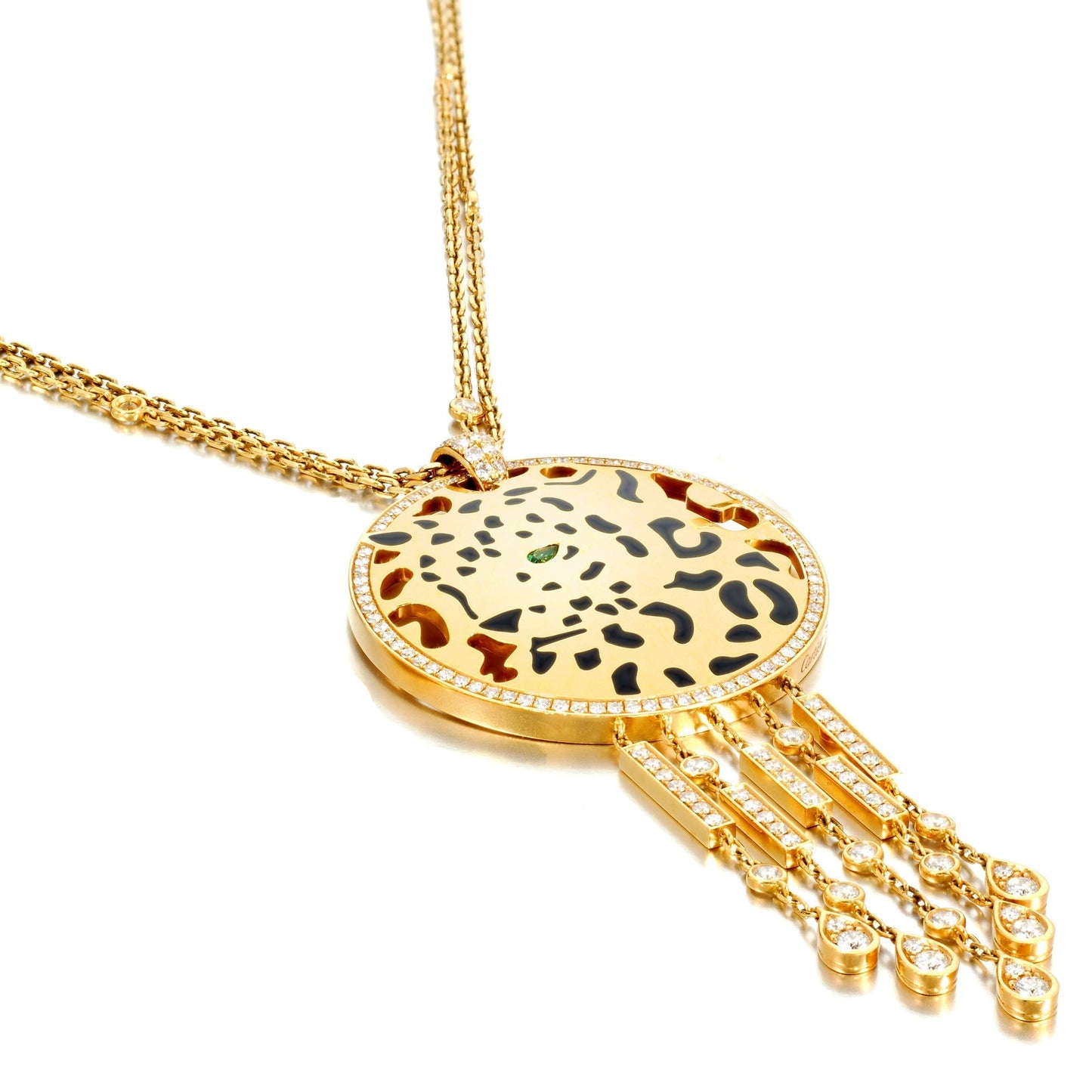 Cartier Panthere Tassel Diamond 18k Yellow Gold Necklace