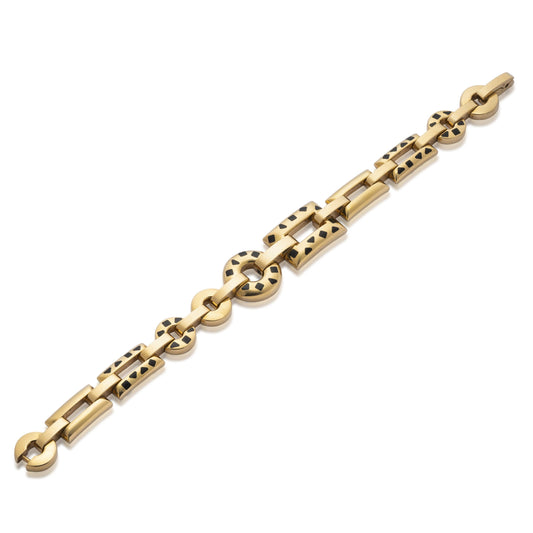 Cartier Panthere Enamel Yellow Gold Vintage Bracelet