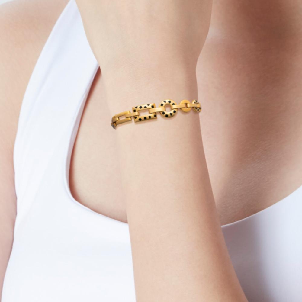 Cartier Panthere Enamel Yellow Gold Vintage Bracelet