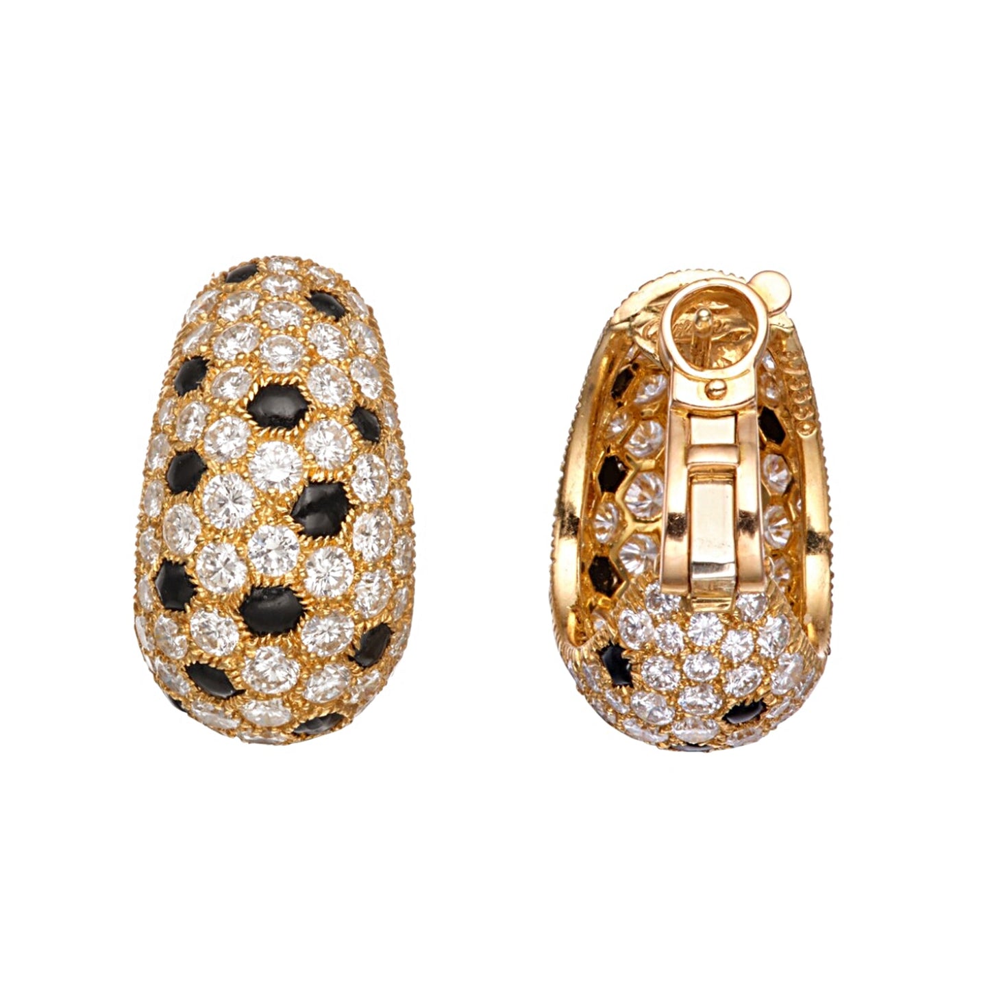 Cartier Panthere Hoop Vintage French Diamond Hoop Earrings