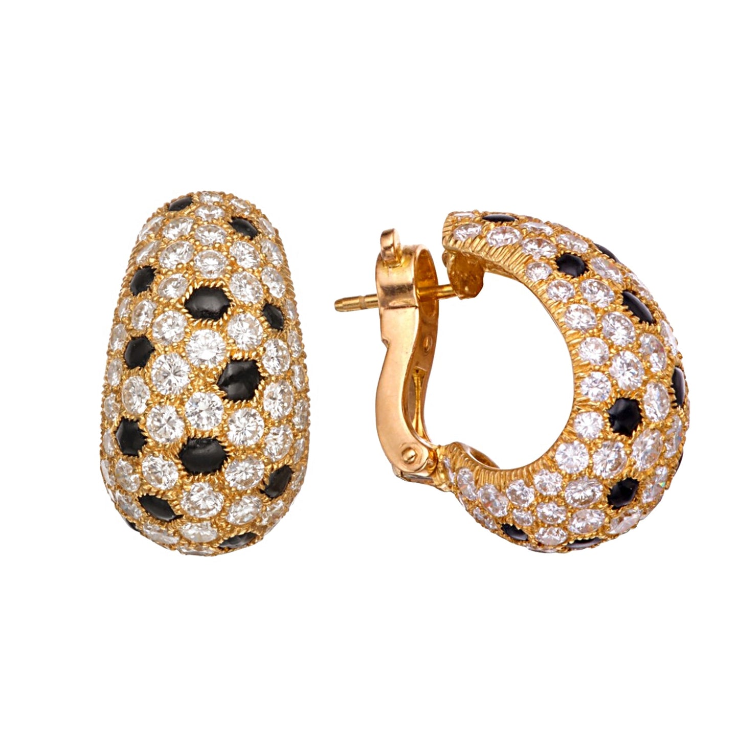 Cartier Panthere Hoop Vintage French Diamond Hoop Earrings
