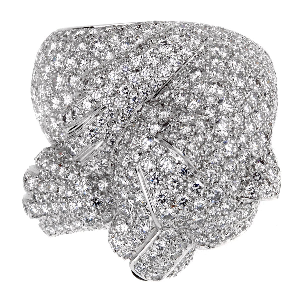 Cartier Panthere Pave Diamond Emerald White Gold Ring