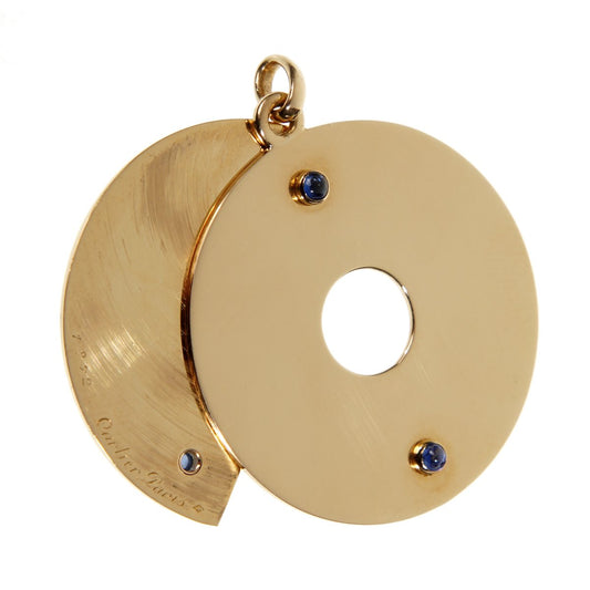 Cartier Paris Cigarillo Cutter Sapphire Yellow Gold Pendant