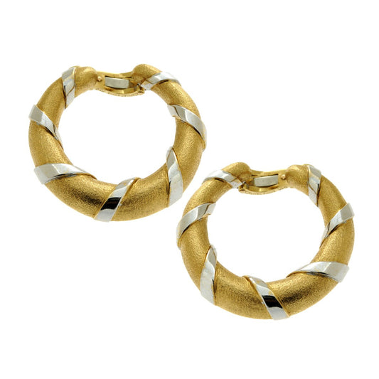 Cartier Paris 18k Yellow & Yellow Gold Hoop Earrings