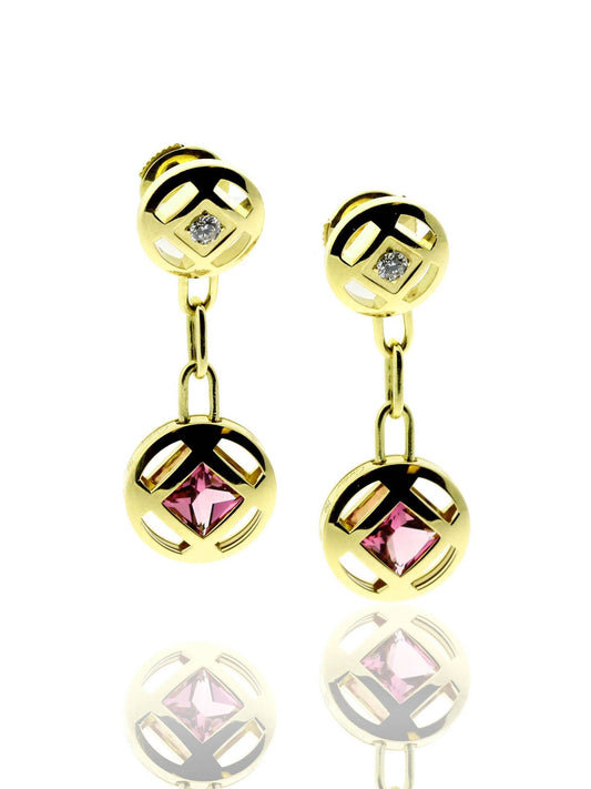 Cartier Pasha Diamond Earrings in 18k Yellow Gold