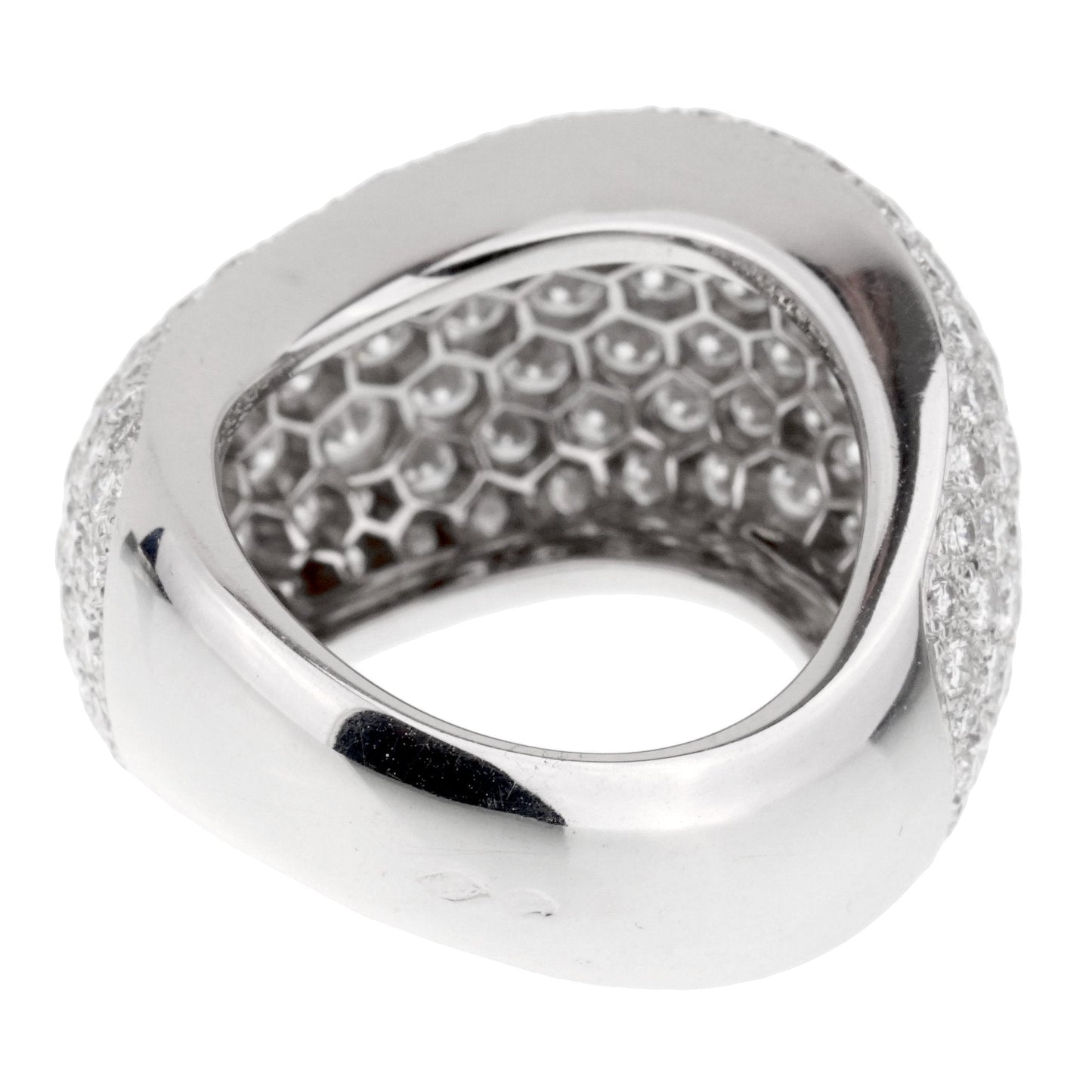 Cartier Pave Diamond 18k White Gold Cocktail Ring Size 6