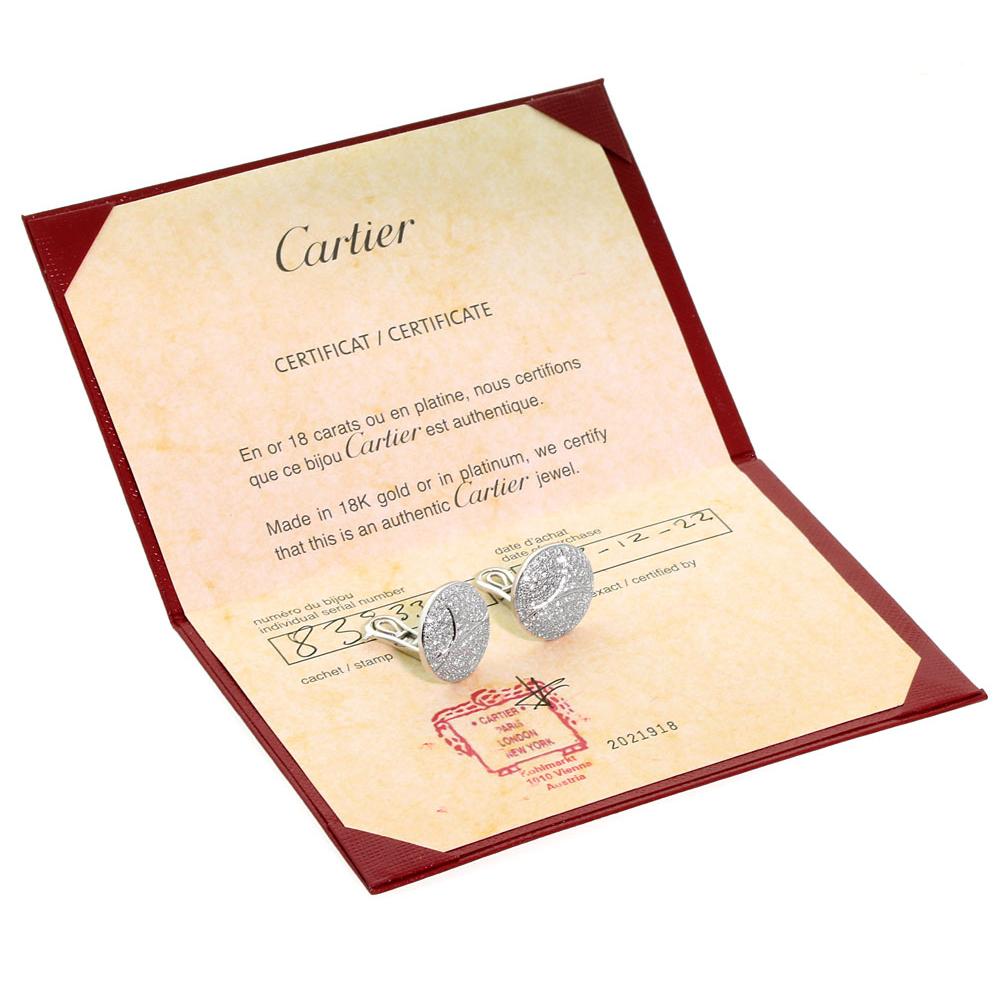 Cartier Pave Diamond White Gold Earrings