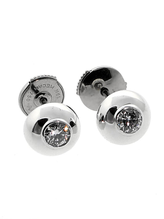 Cartier Perles de Diamants Diamond Stud Earrings in White Gold