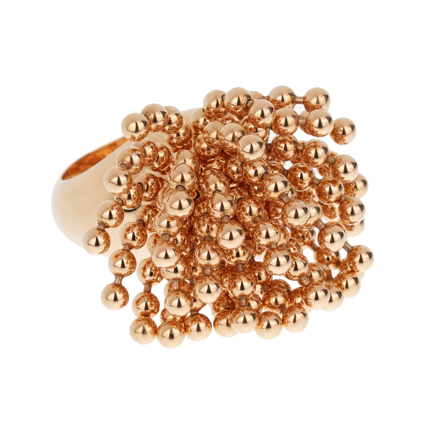 Cartier Perruque Wig 18k Rose Gold Cocktail Ring Sz 7 1/2