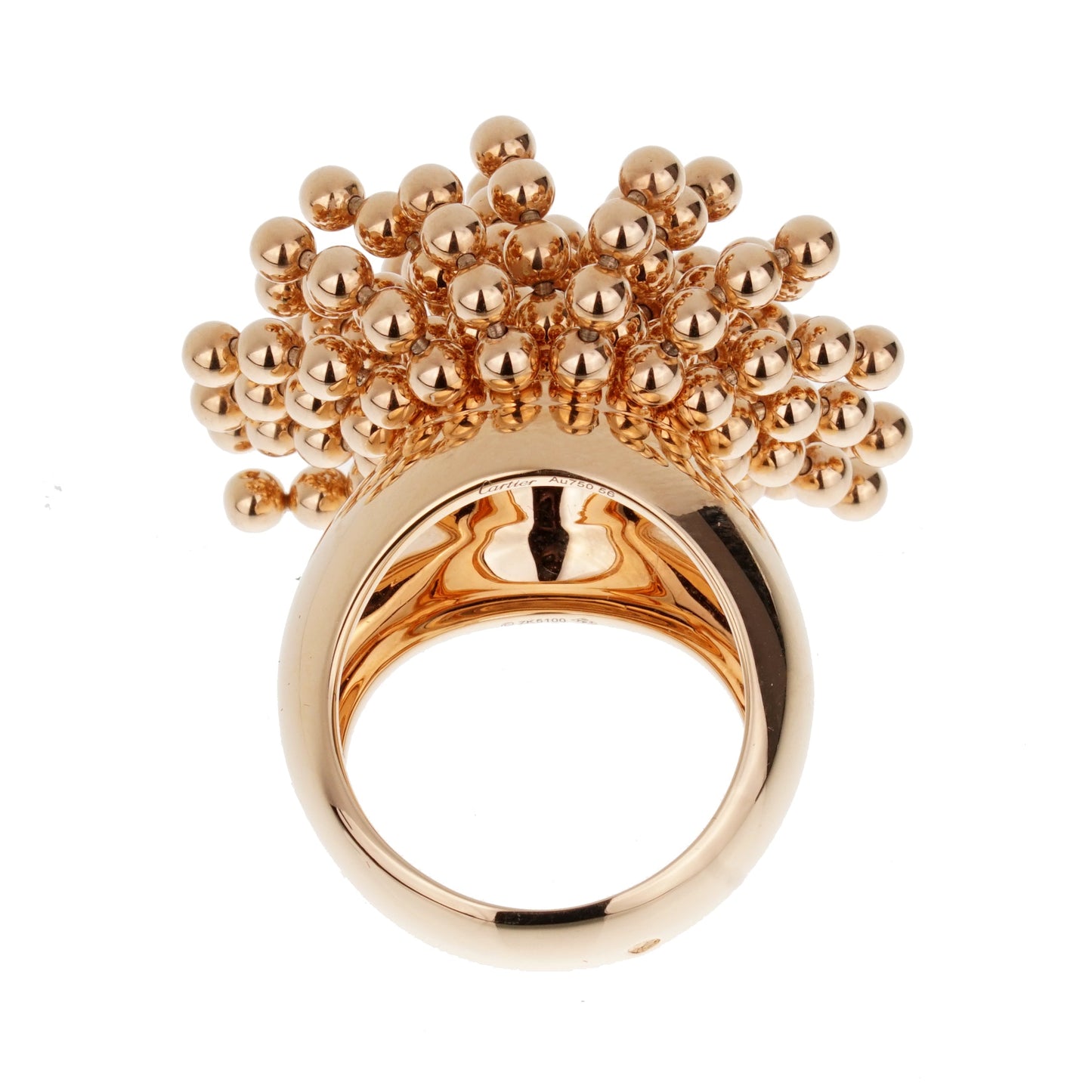 Cartier Perruque Wig 18k Rose Gold Cocktail Ring Sz 7 1/2