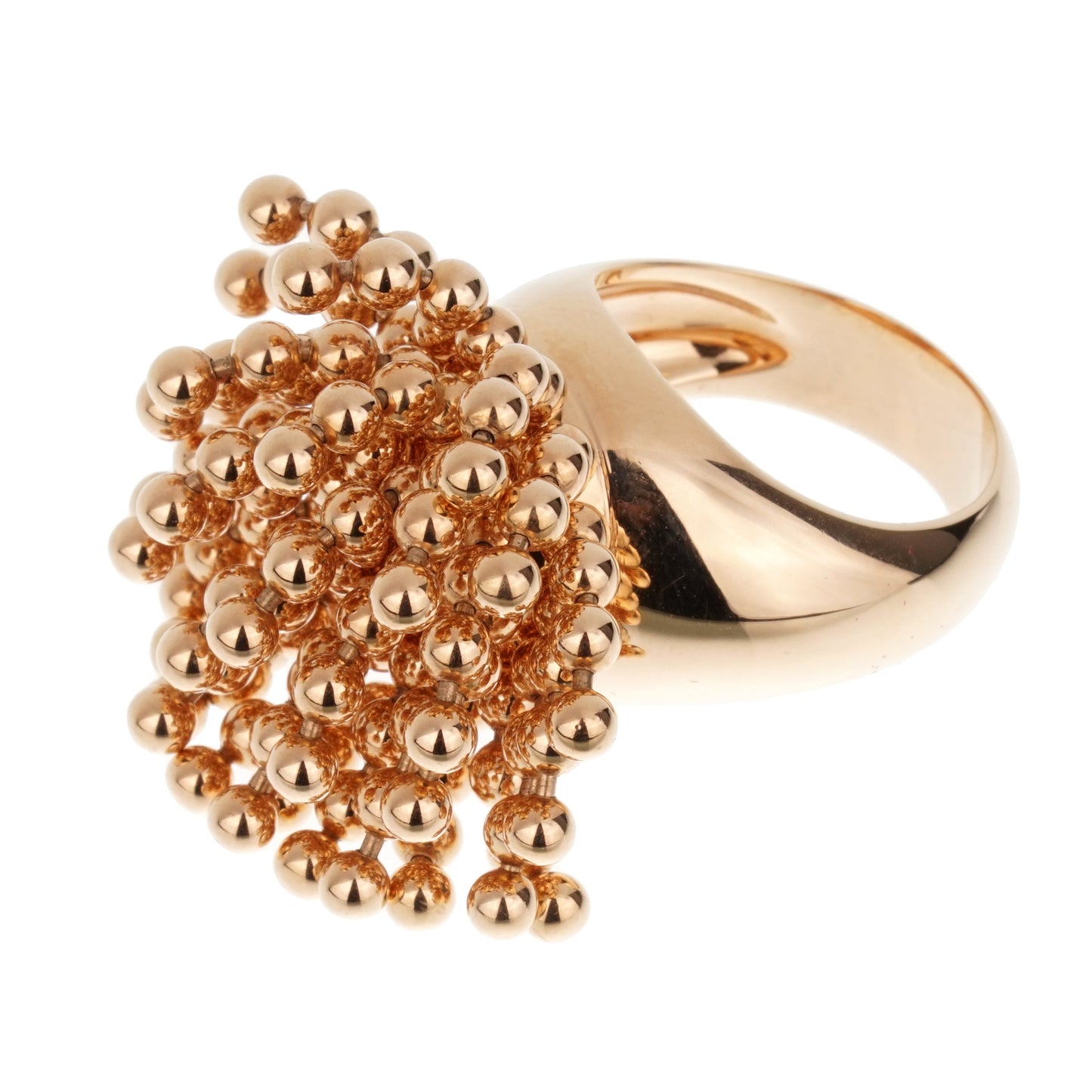 Cartier Perruque Wig 18k Rose Gold Cocktail Ring Sz 7 1/2