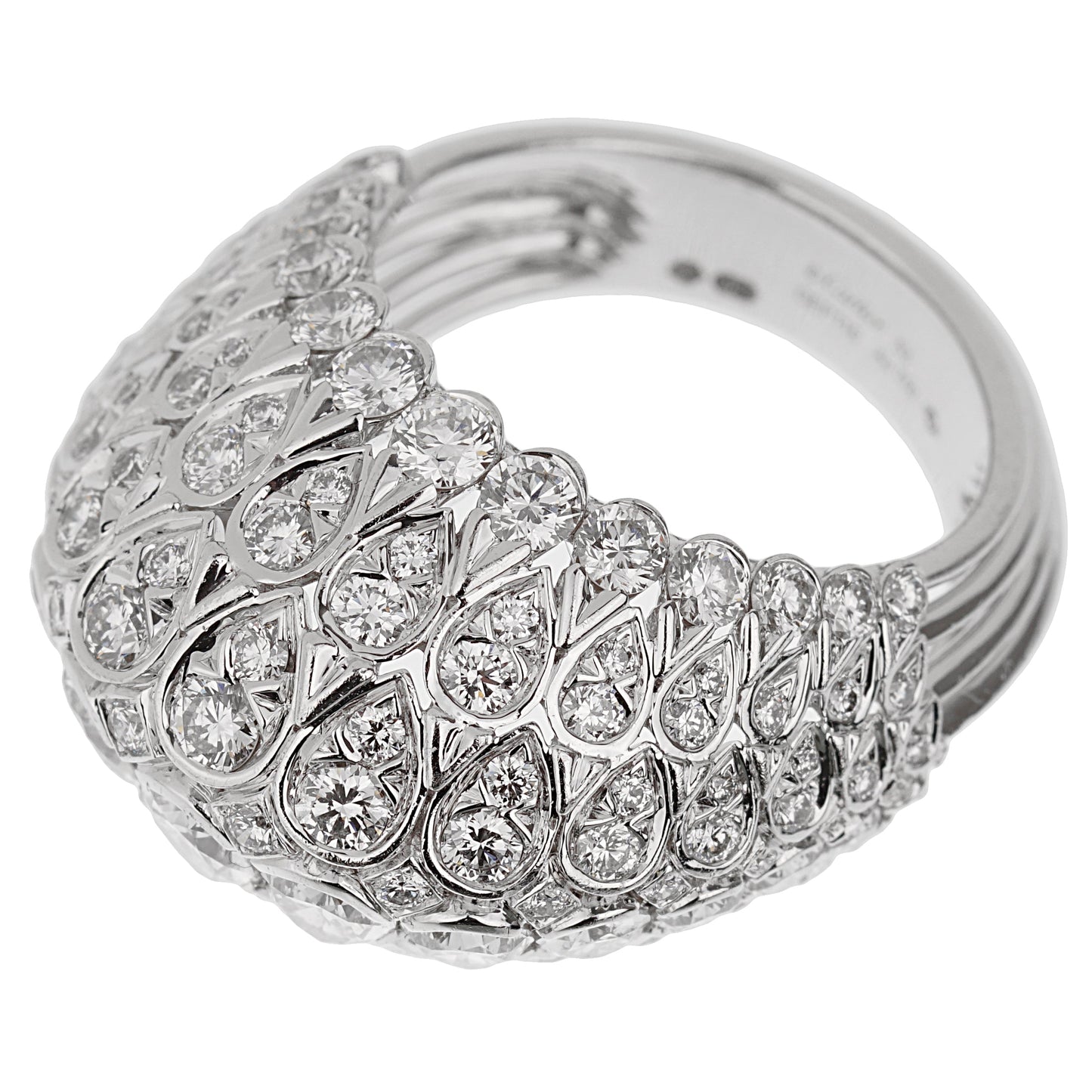 Cartier Pluie Diamond Bombe White Gold Cocktail Ring