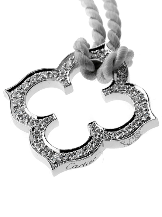 Cartier Quatrefoil Diamond White Gold Necklace