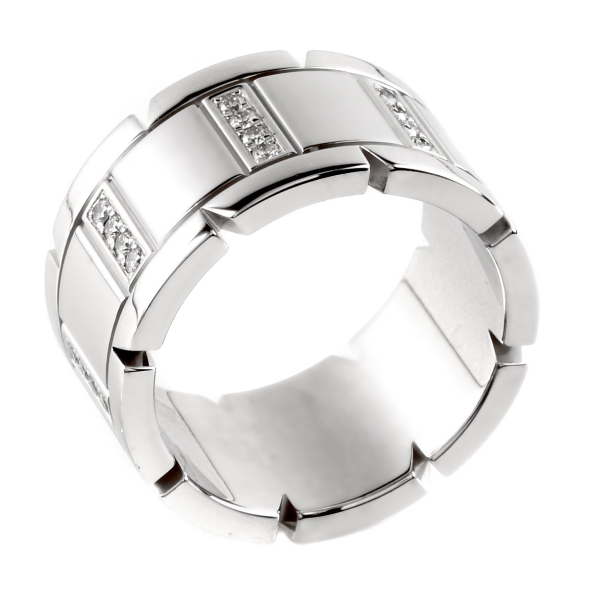Cartier Tank Francaise Diamond Ring in 18k White Gold B4054700