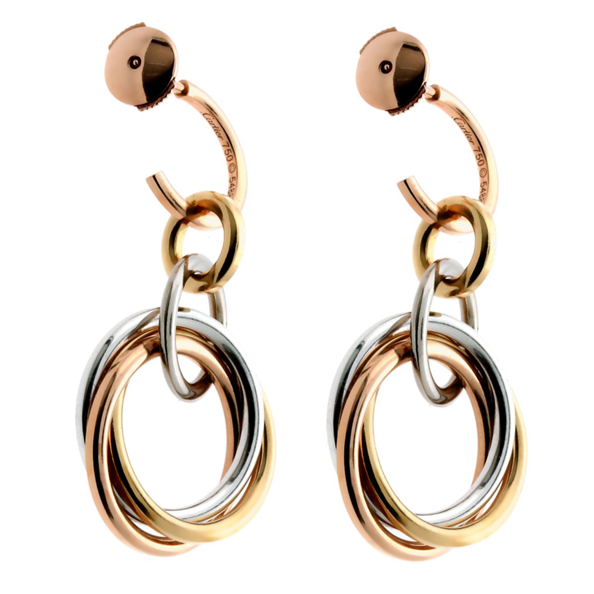 Cartier Trinity Crash Diamond Gold Earrings