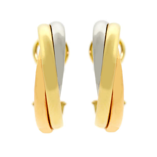 Cartier Trinity Three Color Gold Hoop Earrings