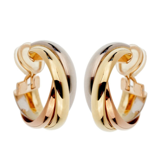 Cartier Trinity Vintage Gold Clip On Earrings