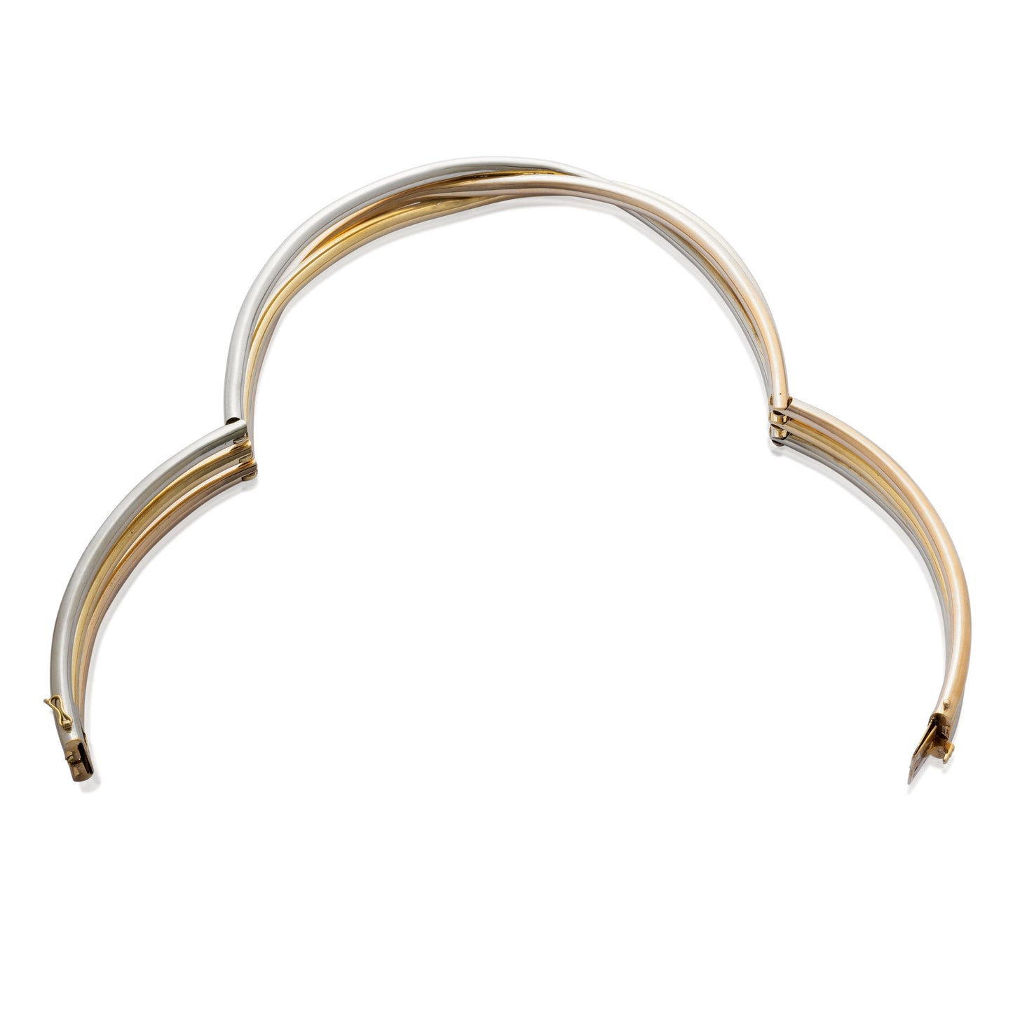 Cartier Trinity 18k White Yellow Rose Gold Choker Necklace