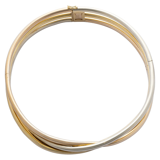 Cartier Trinity 18k White Yellow Rose Gold Choker Necklace